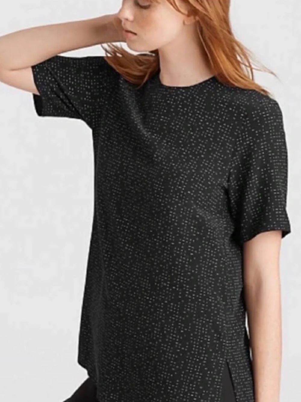 Eileen Fisher Woman Black The Future is Female Morse Code Tunic Plus Size 22W